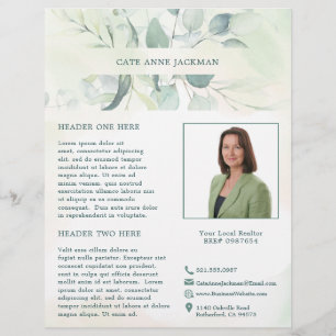 Modern Photo Greenery Eucalyptus Elegant Rustic Reklamblad