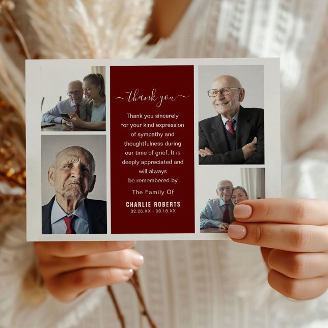 Modern Photo Grid Memorial | begravning Tack Kort (Skapare uppladdad)