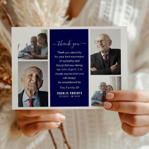 Modern Photo Grid Memorial   begravning Tack Kort