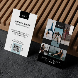Modern Photo Grid Personal Trainer Fitness Coach Visitkort