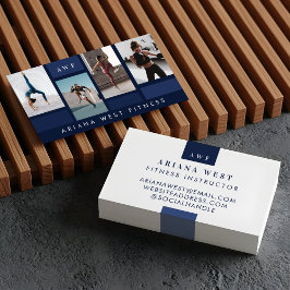 Modern Photo Grid Personal Trainer Fitness Coach Visitkort