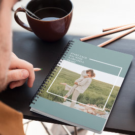 Modern Photo Grönt Family Loving Gift Anteckningsbok