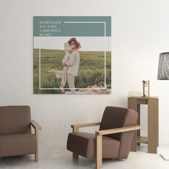 Modern Photo Grönt Family Loving Gift Canvastryck (Skapare uppladdad)