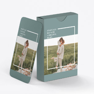 Modern Photo Grönt Family Loving Gift Casinokort