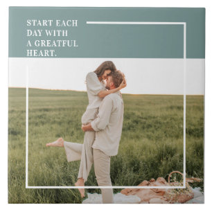 Modern Photo Grönt Family Loving Gift Kakelplatta