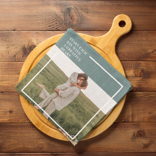 Modern Photo Grönt Family Loving Gift Kökshandduk