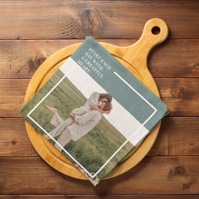 Modern Photo Grönt Family Loving Gift Kökshandduk (Skapare uppladdad)