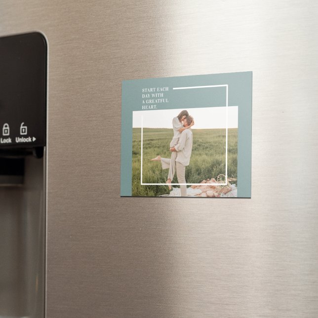 Modern Photo Grönt Family Loving Gift Magnet (Skapare uppladdad)