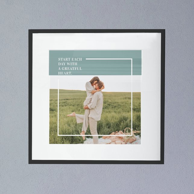 Modern Photo Grönt Family Loving Gift Poster (Skapare uppladdad)