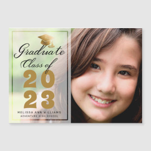 Modern Photo Guld Black Script 2023 Student-kort