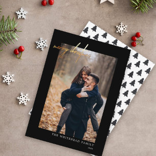 Modern Photo Guld God jul Black Julkort