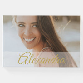 Modern Photo Guld Photo Personal Party Guest Gästböcker