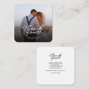Modern Photo Hand-Lettered Bröllop Tack Anteckningskort