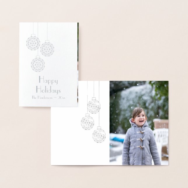 Modern Photo Helgdag Card i Silver Foil Folierat Kort (Display)
