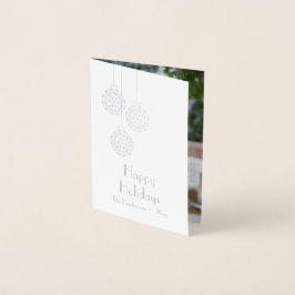 Modern Photo Helgdag Card i Silver Foil Folierat Kort