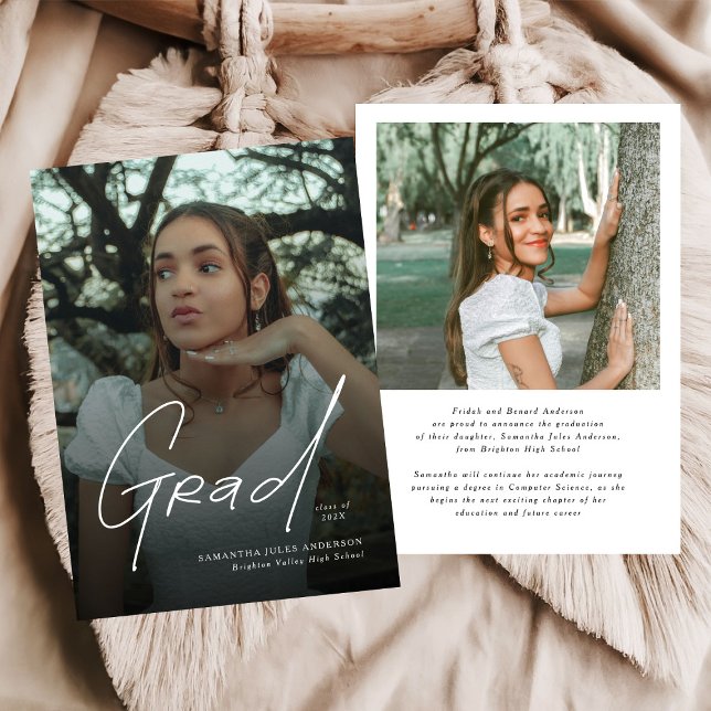 Modern Photo High School Graduation Announcement  Meddelande (Skapare uppladdad)