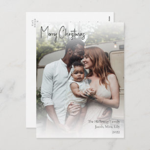 Modern Photo Holl i handskrivet skript i julklapp Helg Vykort