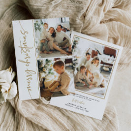 Modern Photo jul Card Minimal Guld-Elegant Julkort