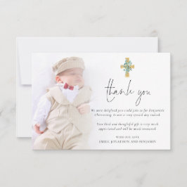 Modern Photo Kor Christening Baptism Tack Anteckningskort