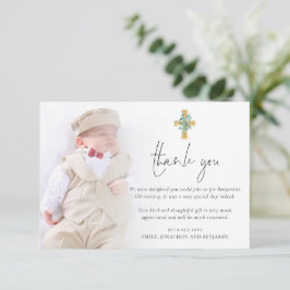 Modern Photo Kor Christening Baptism Tack Anteckningskort