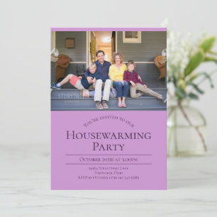 Modern Photo Lavender Lila Houseuppvärmning Inbjudningar