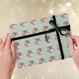 Modern Photo Light Blue Merry Christmas Holiday Presentpapper