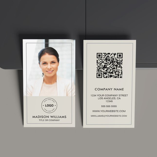 Modern Photo Logotyp QR-kodAffärskort Visitkort (Create your own corporate Business Card)