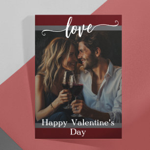 Modern Photo Love Script Alla hjärtans dag Kort