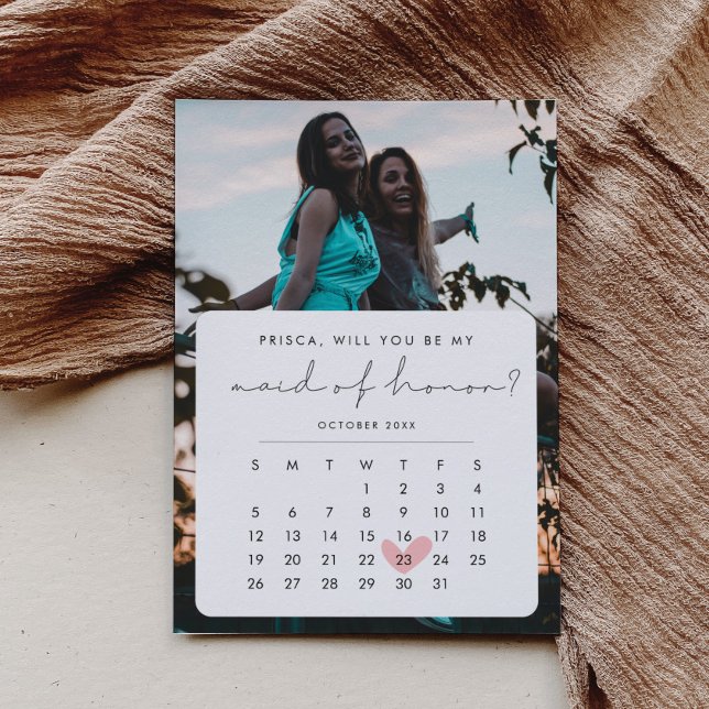 Modern Photo Maid of honor Frieri kalender Inbjudningar (Skapare uppladdad)