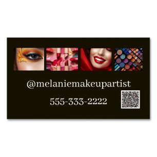 Modern Photo Makeup Artist med QR-kod Magnetiska Visitkort