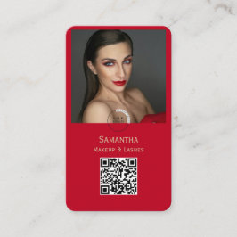 Modern Photo Makeup Business Card logo barcode  Visitkort