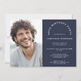 Modern Photo Man 30års födelsedag Party flottan Inbjudningar