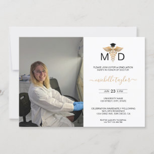 Modern Photo MD Doktor i Medicine Studenten Inbjudningar
