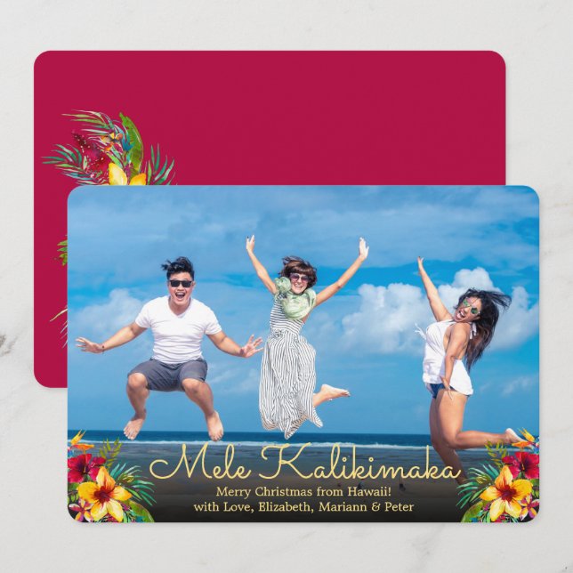 Modern Photo Mele Kalikimaka julkort (Fram/baksida)