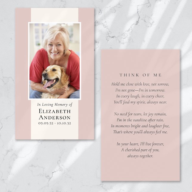 Modern Photo Memorial Prayer Card (Skapare uppladdad)