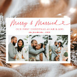 Modern Photo Merry & Married Newlyed-jul Julkort<br><div class="desc">Modern 3-fotomerry & Married Newlyed-julkortet är ett snyggt sätt att fira din första julhelg som gift Helgdag. Det här kortet har en ren utformning av contemporaryn med ett stort fotoområde som visar din favorit bröllop eller det nya bild. Den festive hälsning Merry & Married visas elegant i modern typografi, skapar...</div>