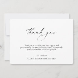 Modern Photo Minimal Elegant Funeral Tack Kort