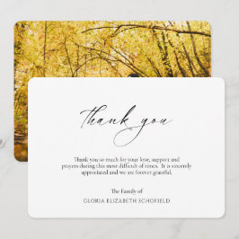 Modern Photo Minimal Elegant Funeral Tack Kort