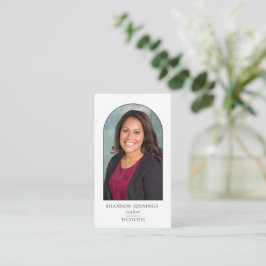 Modern Photo Minimal White Visitkort