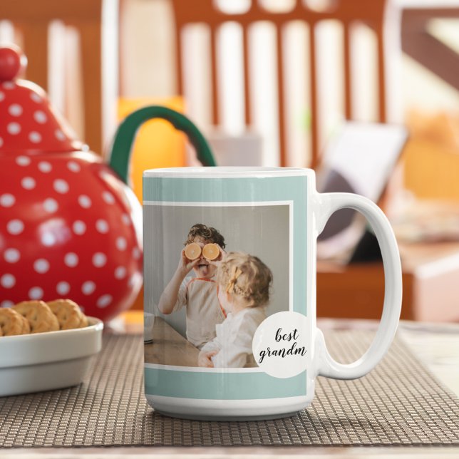 Modern Photo Mint Loely Grandma Gift Kaffemugg (Skapare uppladdad)