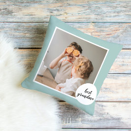 Modern Photo Mint Loely Grandma Gift Kudde