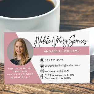 Modern Photo Mobile Notary Services Visitkort