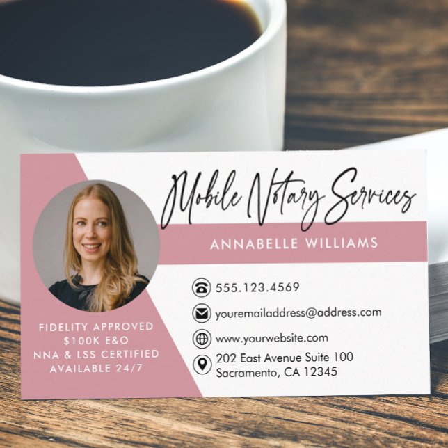Modern Photo Mobile Notary Services Visitkort (Skapare uppladdad)