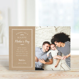 Modern Photo Mors dag Card för maka och Mamma Kort