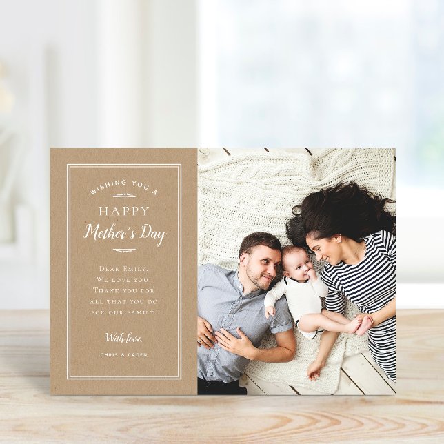 Modern Photo Mors dag Card för maka och Mamma Kort (Skapare uppladdad)