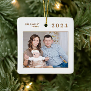 Modern Photo Namn Guld God jul Julgransprydnad Keramik