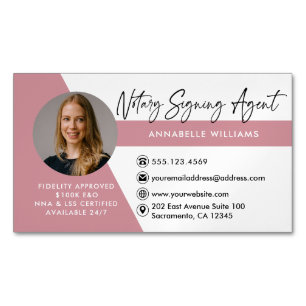 Modern Photo Notary Signing Agent Magnetiska Visitkort