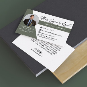 Modern Photo Notary Signing Agent Visitkort