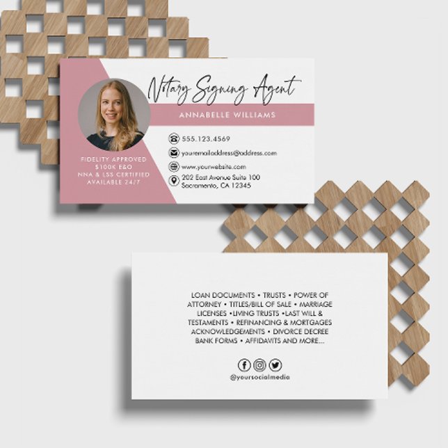 Modern Photo Notary Signing Agent Visitkort (Skapare uppladdad)