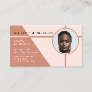 Modern Photo Notary Signing Agent Visitkort